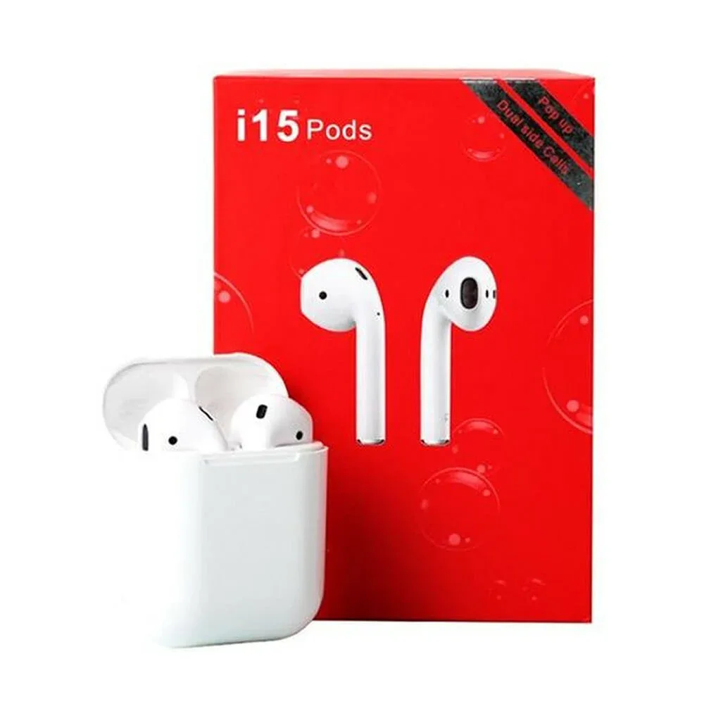 Audífonos inalámbricos bluetooth con estuche de carga / i15 pods