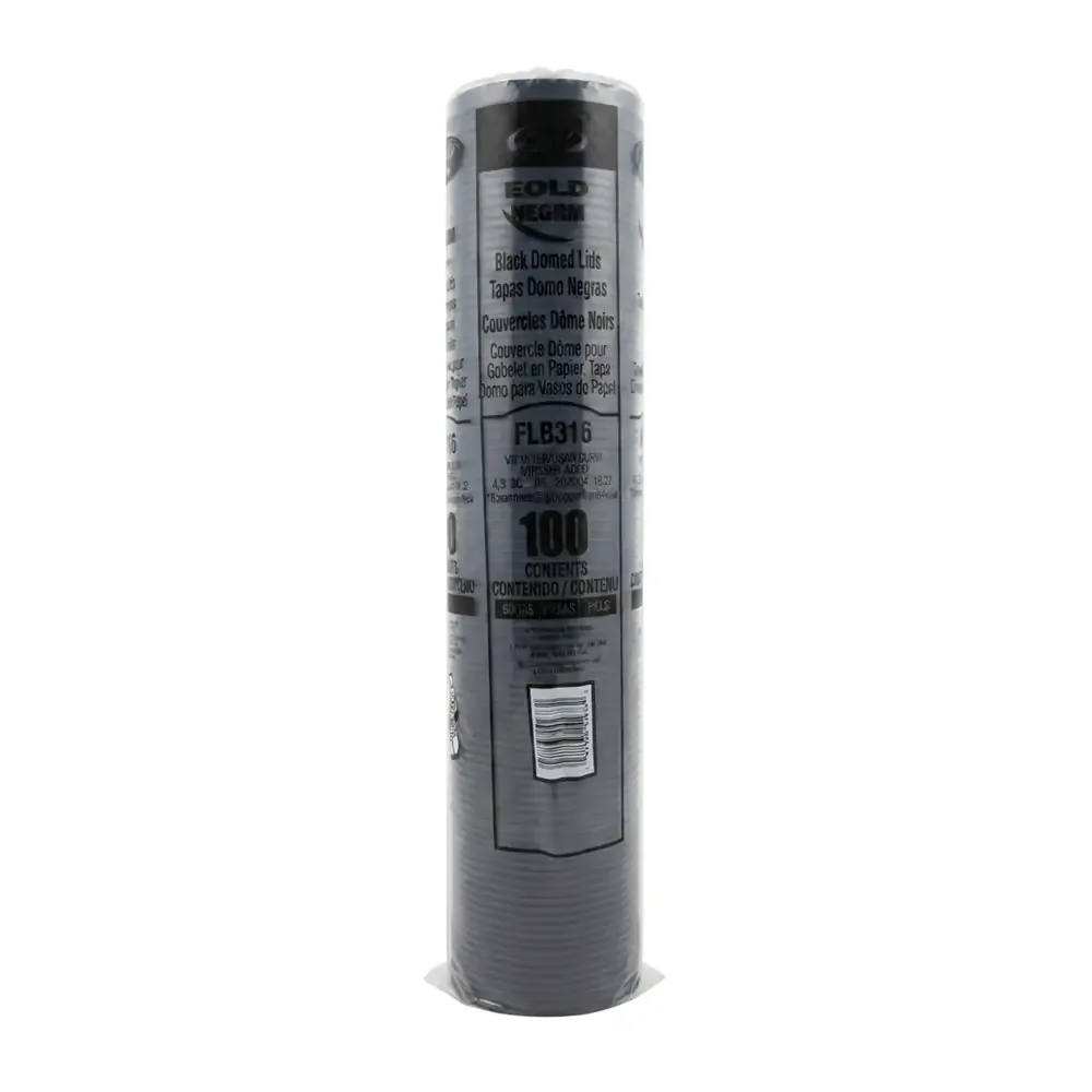 Paquete dart 100pz de tapa tipo domo de plástico color negro / tlb316 / 002782