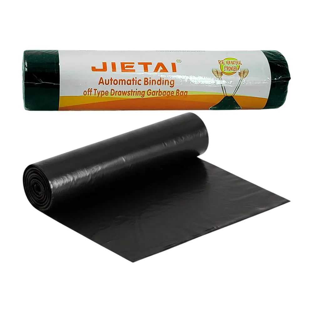 Rollo con 10 bolsas plásticas negras para la basura, 60x70cm / 61587