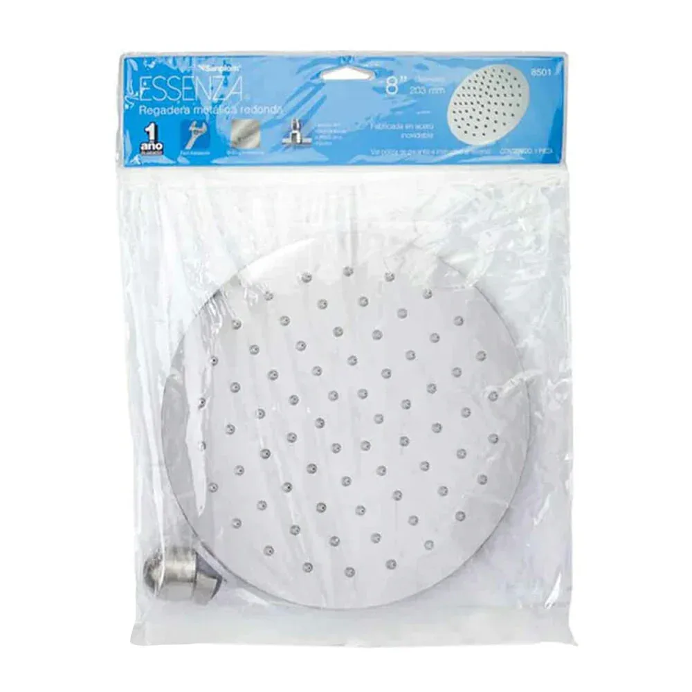 Regadera redonda metálica sanplom de 8 pulgadas para presión media / 8501