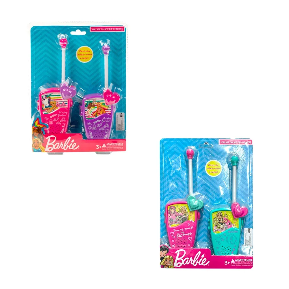 Blíster con 2 radios walkie talkie con diseño de barbie / t360587