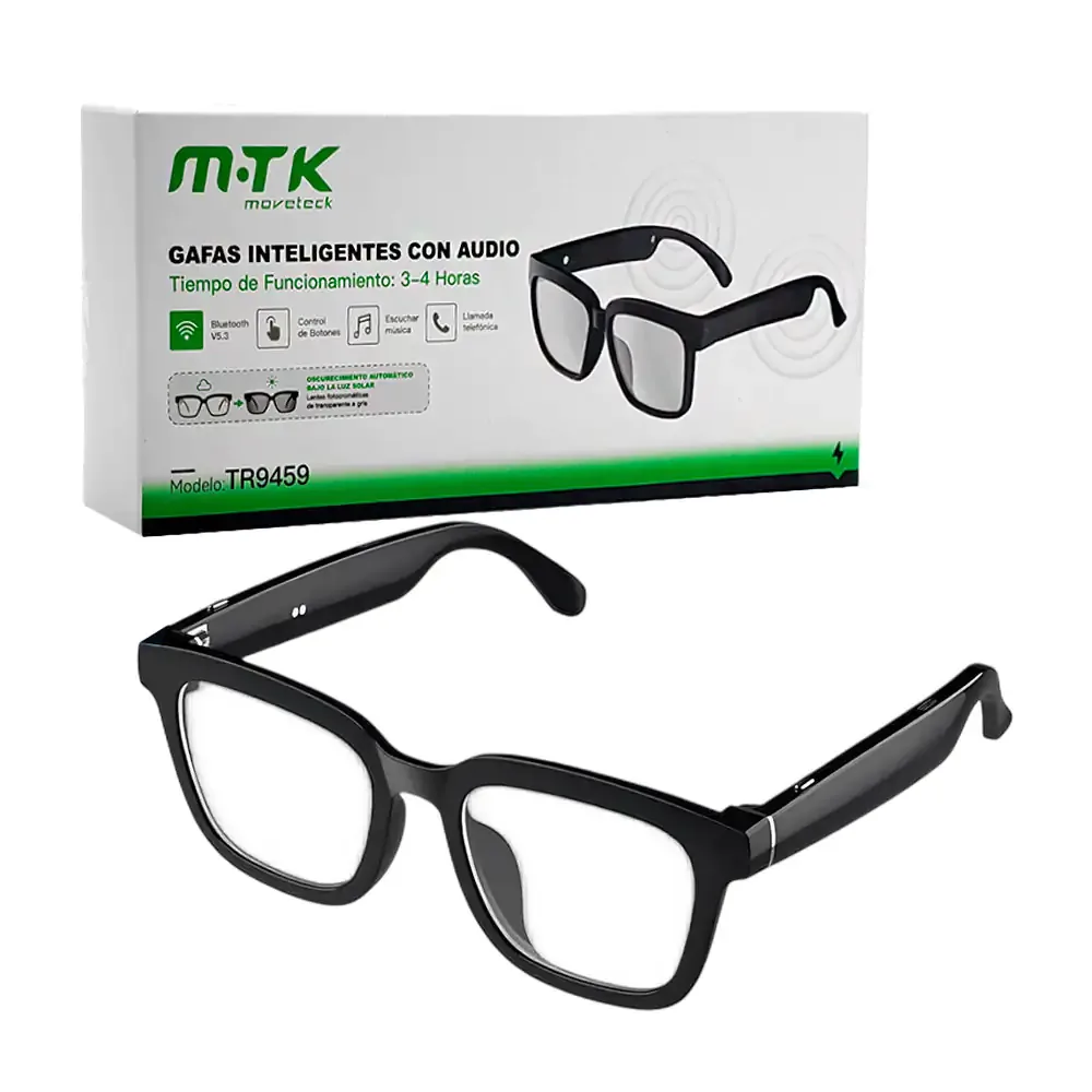 Lentes inteligentes mtk transparentes descubrimiento automático, multifuncional
