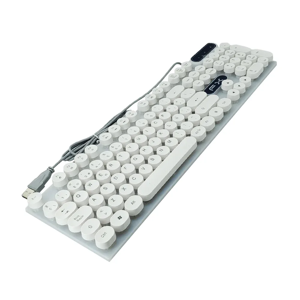 Teclado gamer alámbrico fx con luz led rgb y teclas redondas, variedad de colores / fx560