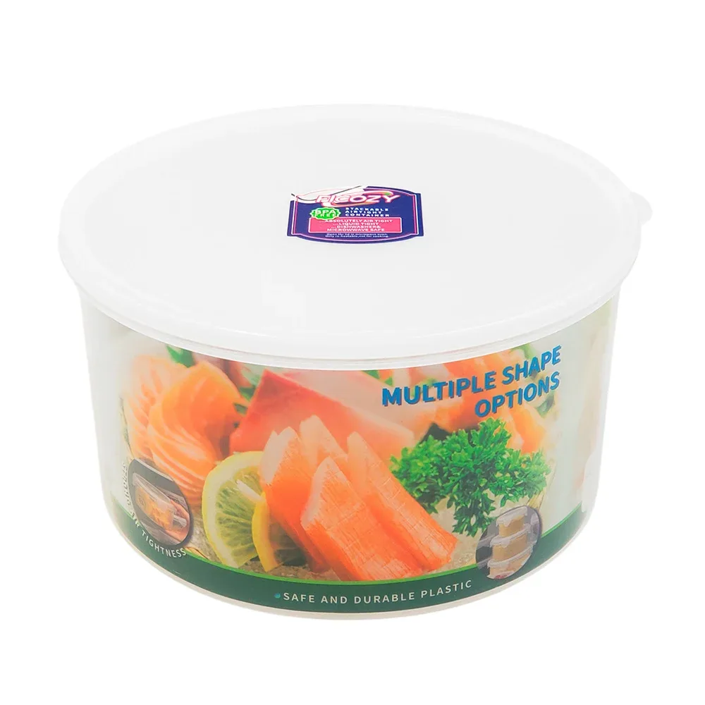 Tupper redondo de plástico transparente, capacidad 1.4l, resistente / yx7053