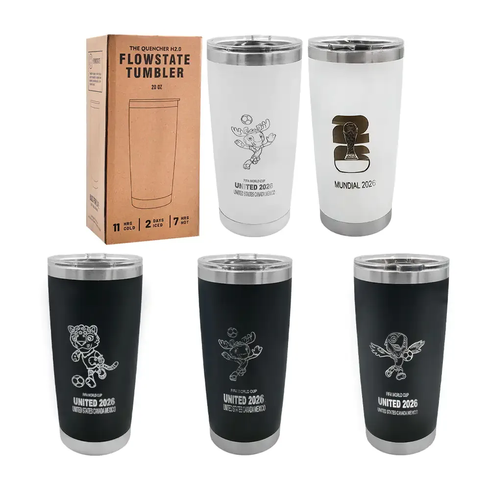 Vaso tipo termo con grabado de temática de futbol, variedad de diseños