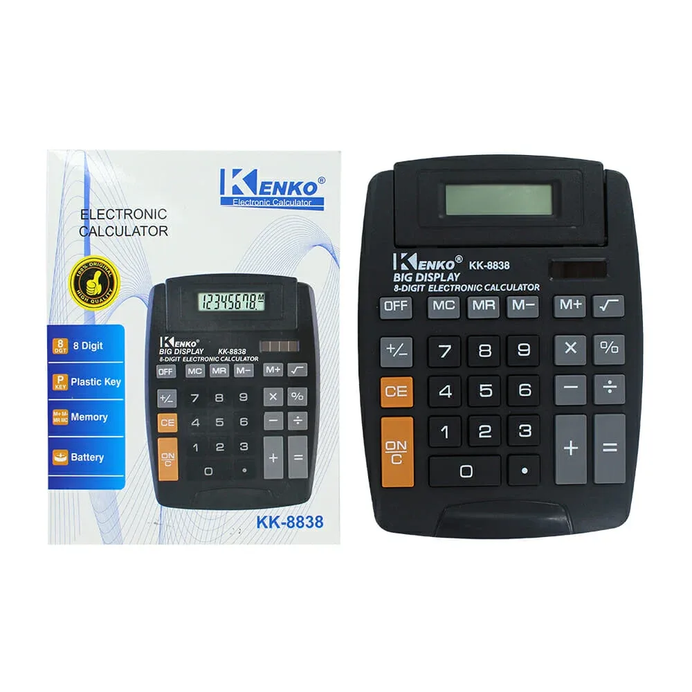 Calculadora grande electrónica kenko con pantalla de 8 dígitos / kk-8838n