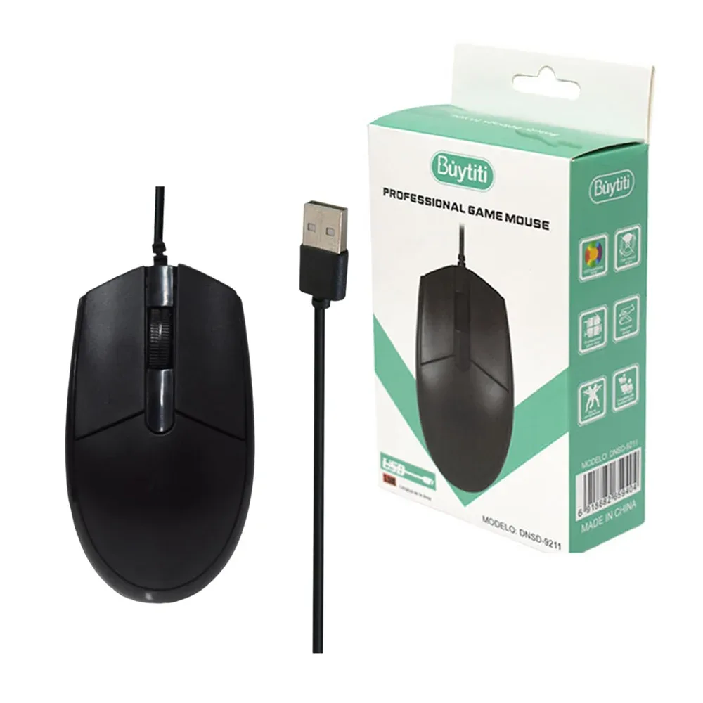 Mouse alámbrico buytiti con entrada usb, 1.5m / dnsd-9211
