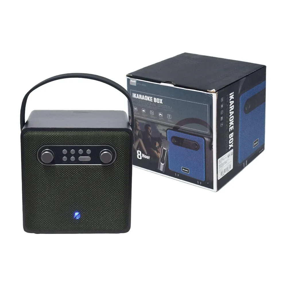 Bocina karaoke bluetooth de 4 pulgadas con puerto usb-sd, asa de plástico y micrófono / karaoke box bts-1688
