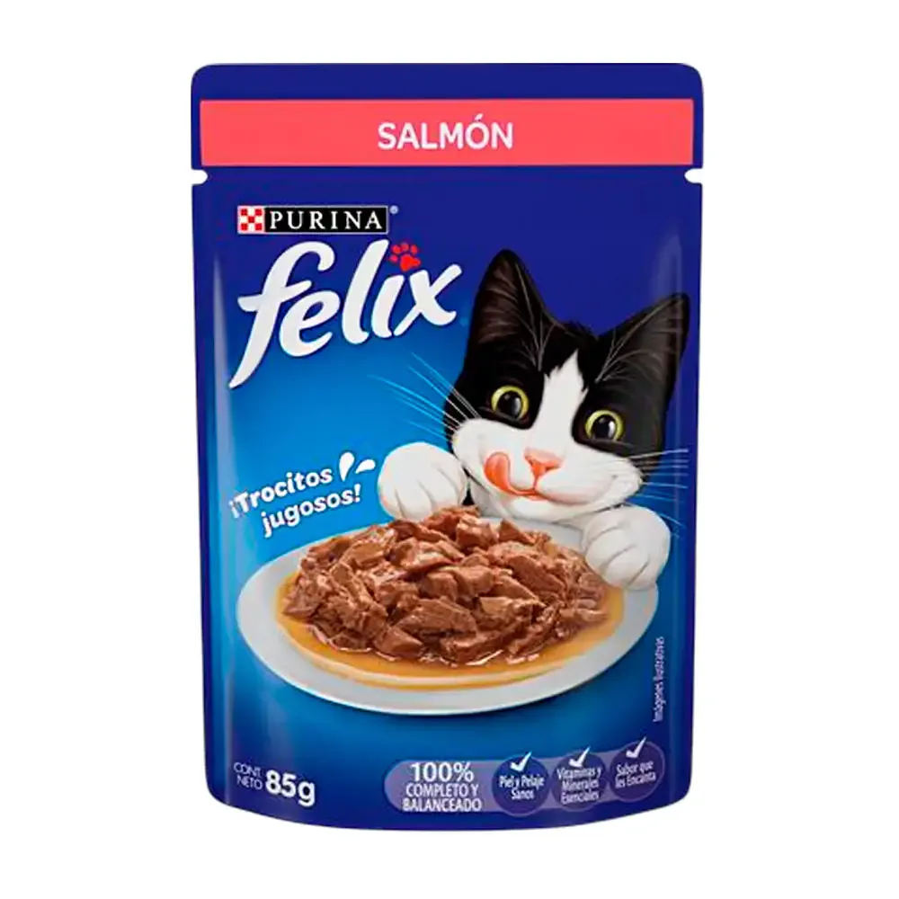 1pza alimento húmedo para gatos, sobre purina felix con salmon, 85g / 209849