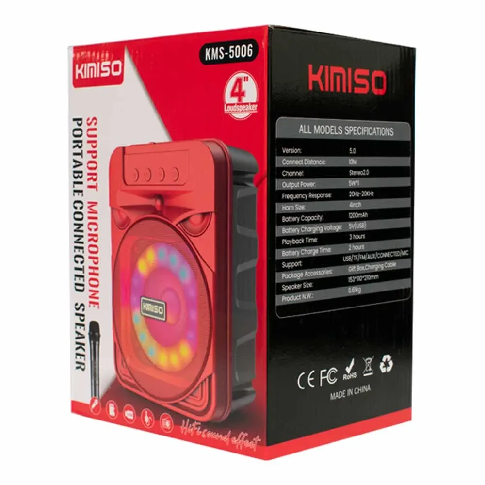 Bocina bluetooth portable con luz led 4 kms-5006 / kms-5008