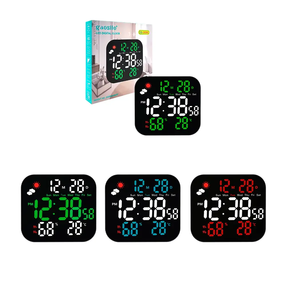 Reloj despertador gaosiio digital, cuadrado, multifuncional, variedad de colores