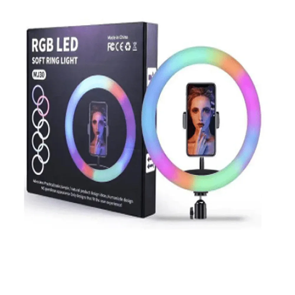 Aro de 12 pulgadas con luz rgb y soporte para teléfono / st-10-5v mj30 / bgd-1513