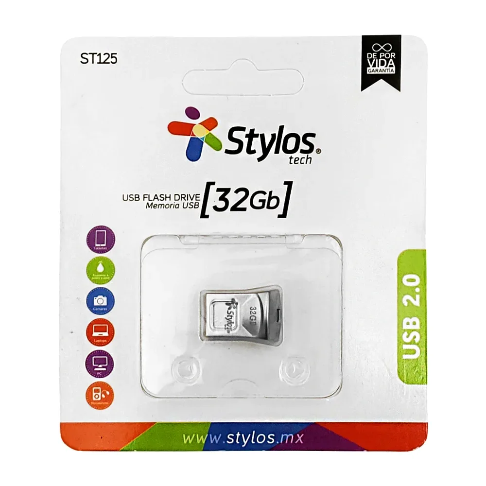 Memoria usb flash drive 2.0 pequeña metálica de 32gb con hoyuelo para colgar