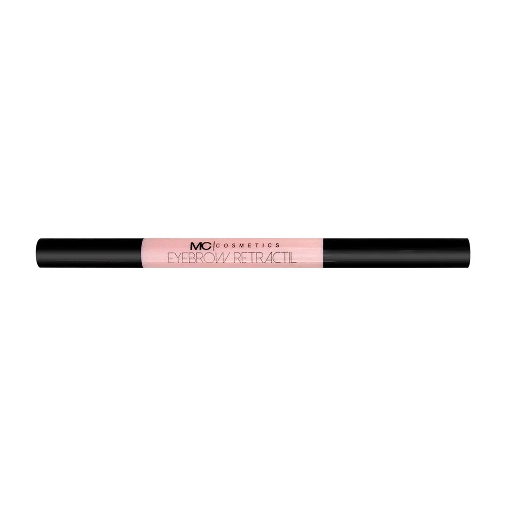 1pza Lápiz retráctil con cepillo mc cosmetics para cejas en tono café / duo brow pen / eyebrow retractil / hb104426