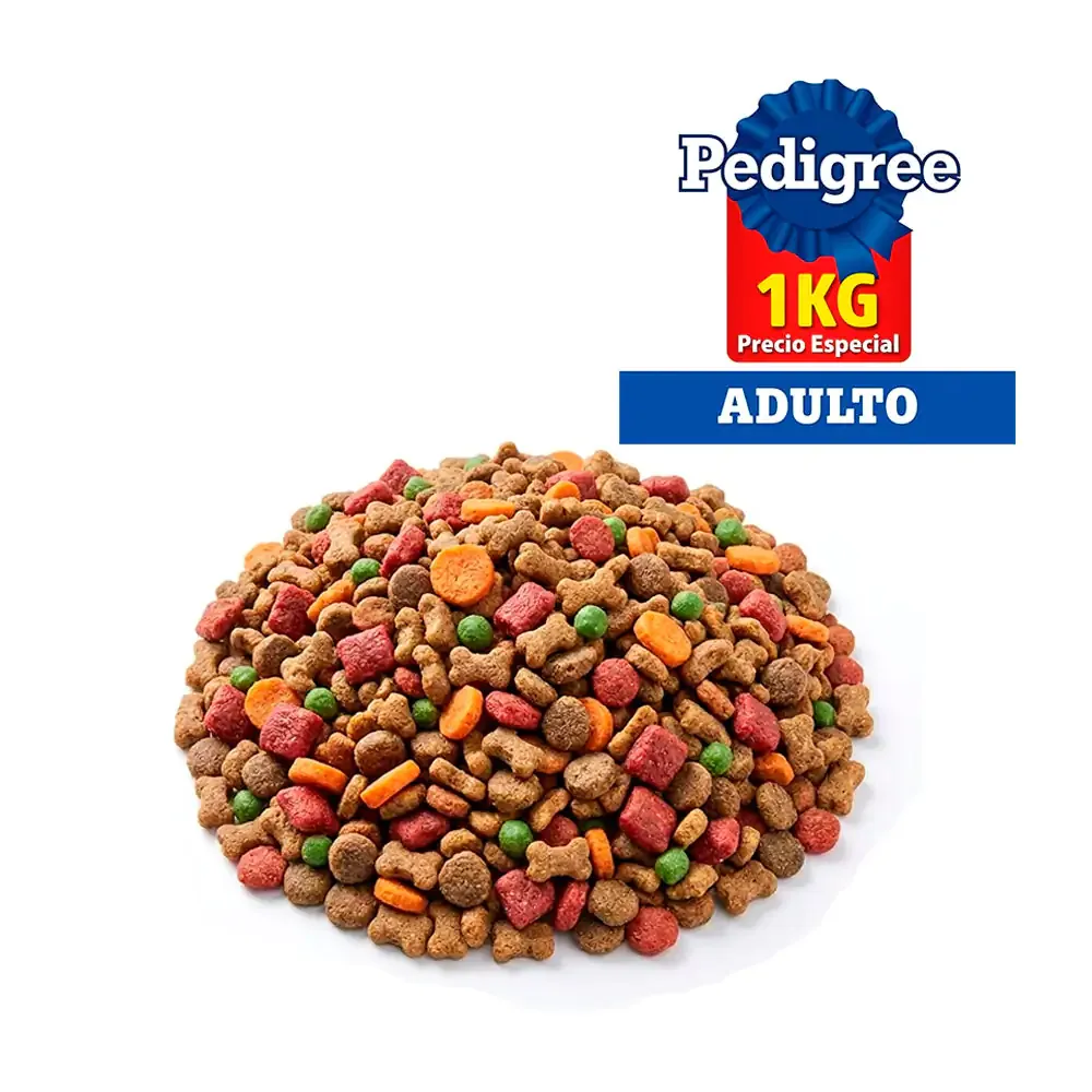 1 kilo de croquetas pedigree para perros adultos de todo tipo de razas con res y vegetales / pedigree
