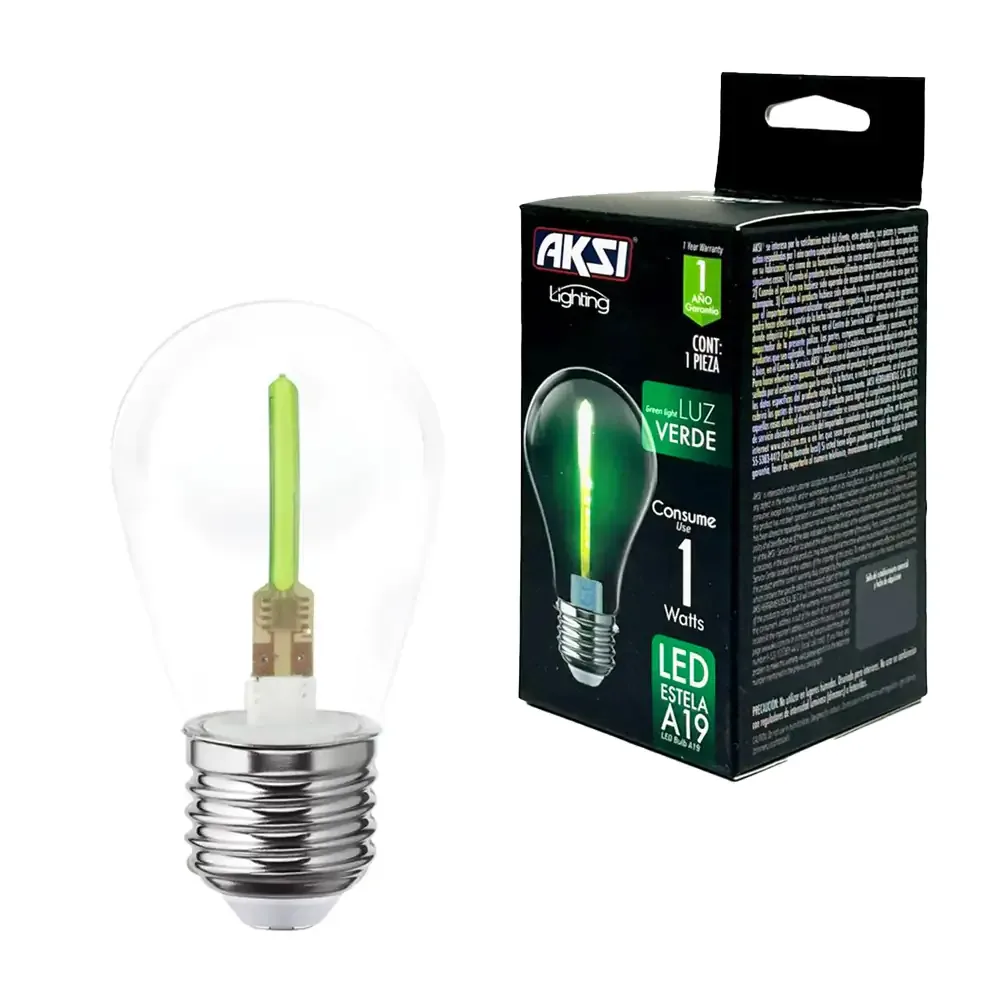 Foco bombilla led estela a19 aksi de color verde, 1w / lighting / 122295