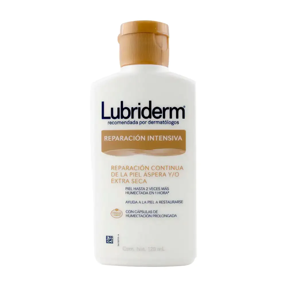 1pza crema lubriderm reparación intensiva para piel áspera y extra seca, 120ml / 528939