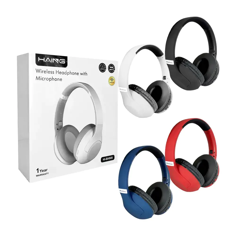 Audífonos diadema inalámbricos haing con micrófono, tiempo de carga de 2h y duración de 6h, variedad de colores / hi-bh900