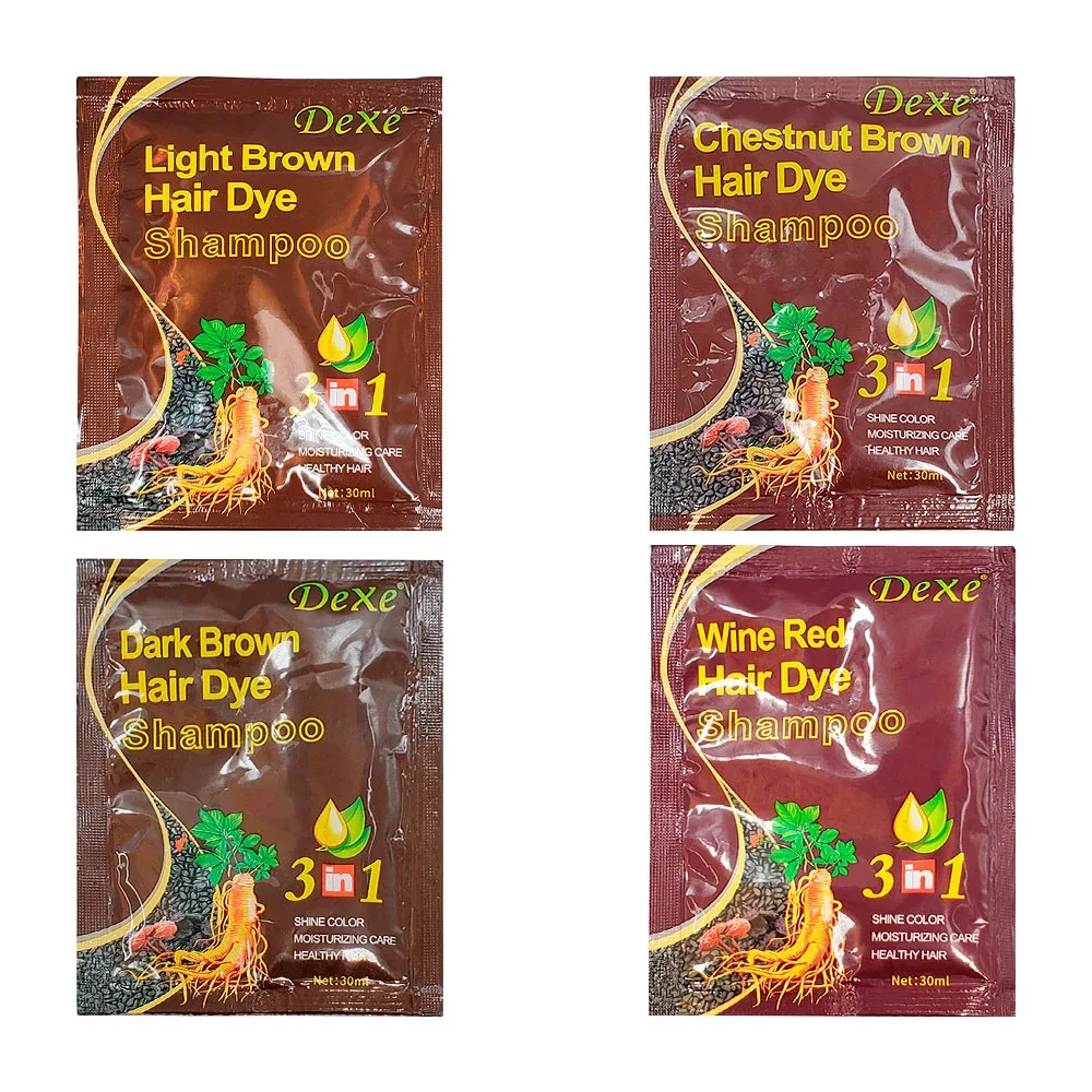 1pza sobre de shampoo dexe con extractos naturales para pintar el cabello, 30ml