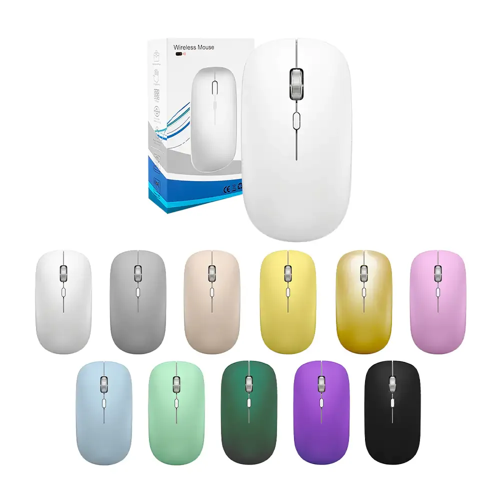 Mouse inalámbrico bluetooth de 1200 dpi con diseño minimalista, variedad