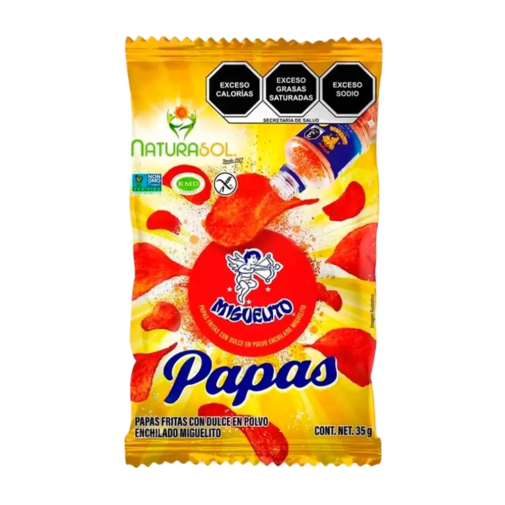 1pza bolsa naturasol papas fritas con dulce en polvo miguelito, 35g / 074943