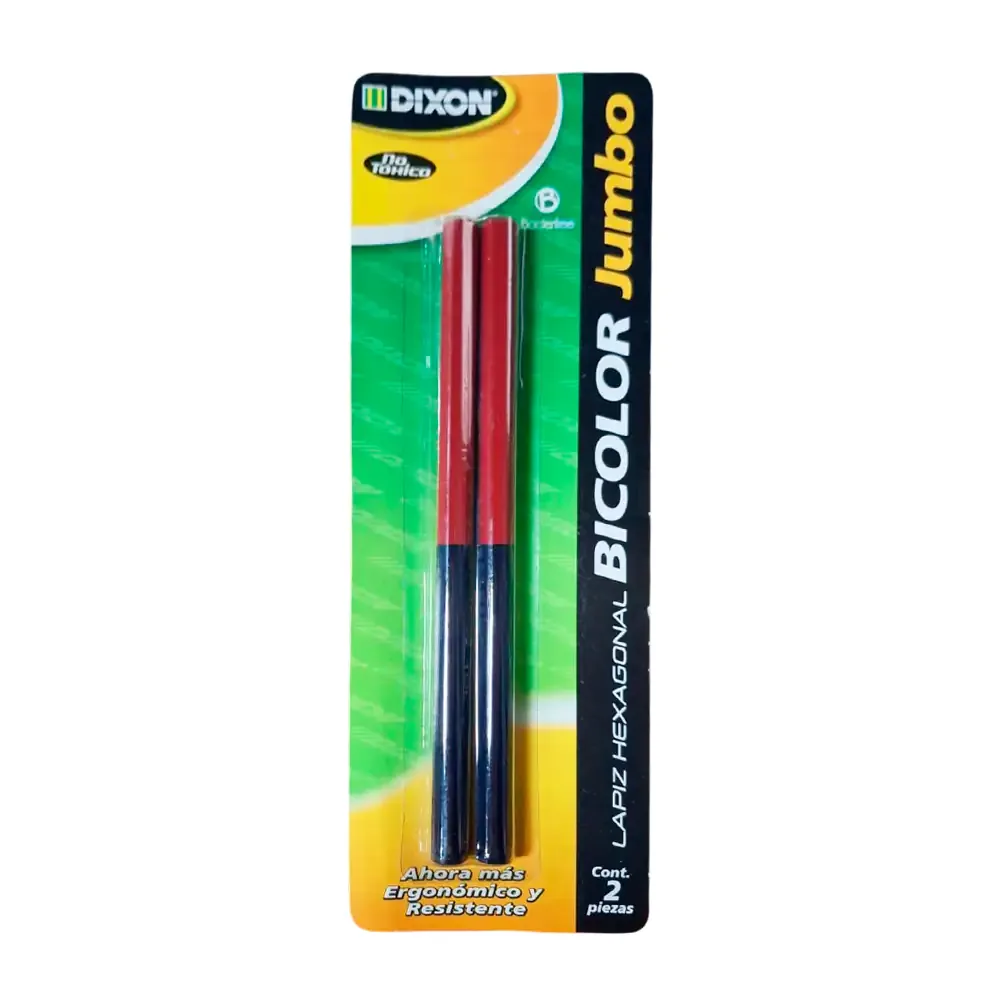 Blíster con 2 lápices dixon bicolor jumbo / 26191