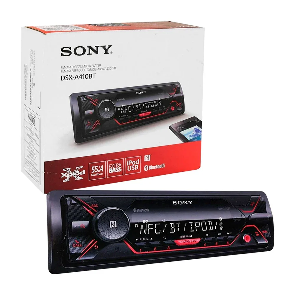 Autoestéreo sony, manos libres, multiconexión, radio fm / dsx-a410bt