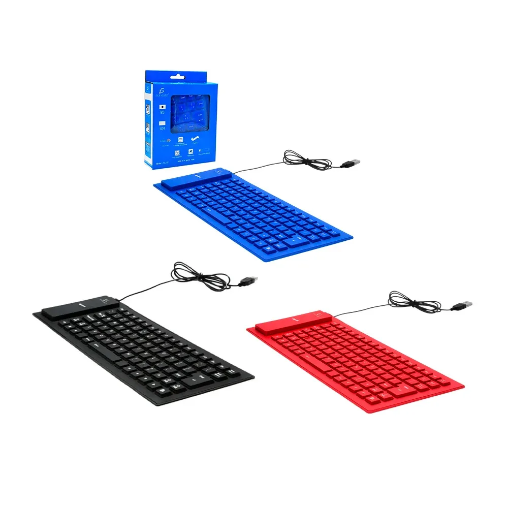 Mini teclado alambrico flexible usb pc laptop contra agua