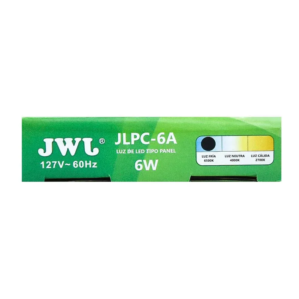 Plafón led 6w cuadrado ajustable de luz blanca jlpc-6ab jwj