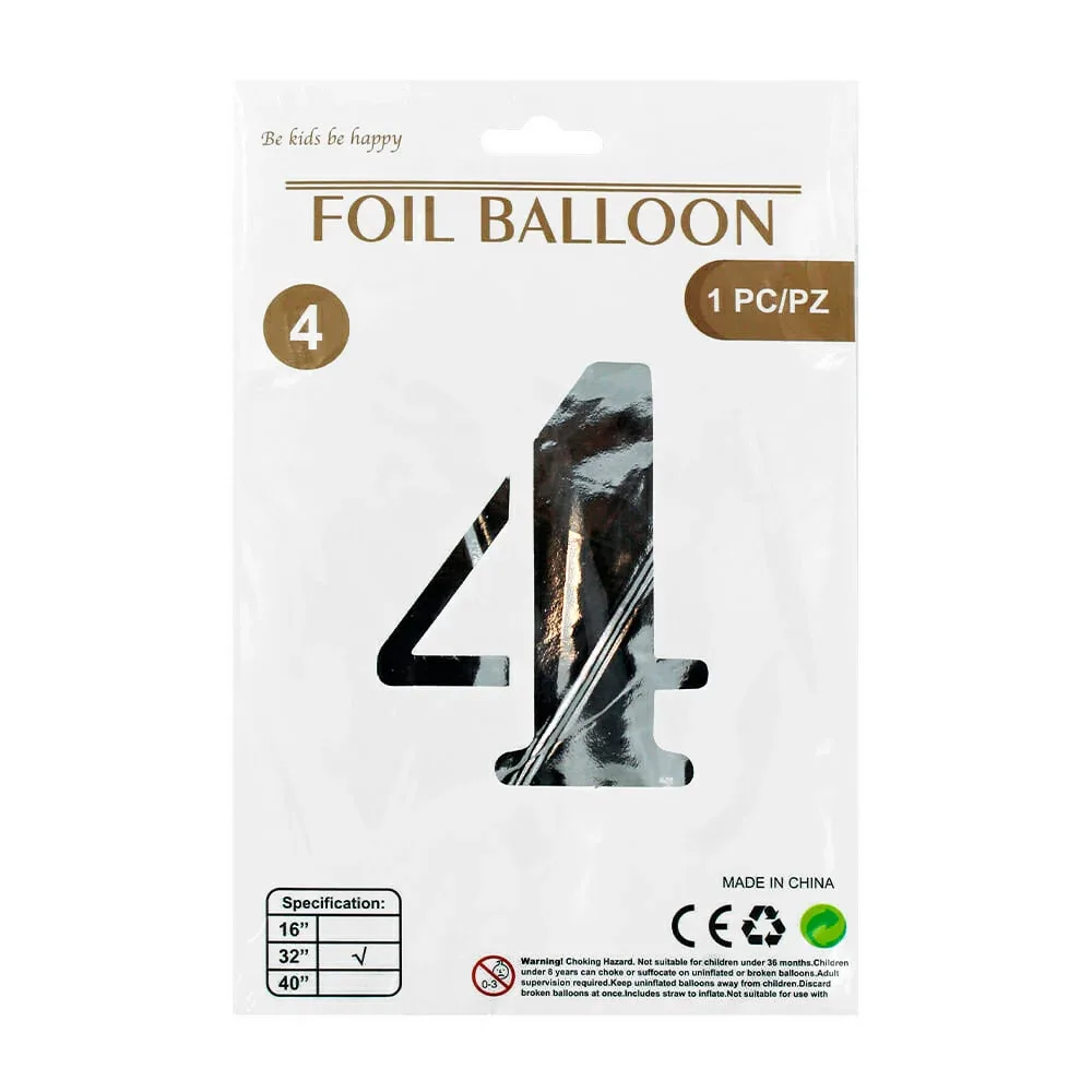 1pza Globo metálico de 32 pulgadas en forma de número, variedad de colores y formas / foil ballon / wonderful be kids be happy / af0278