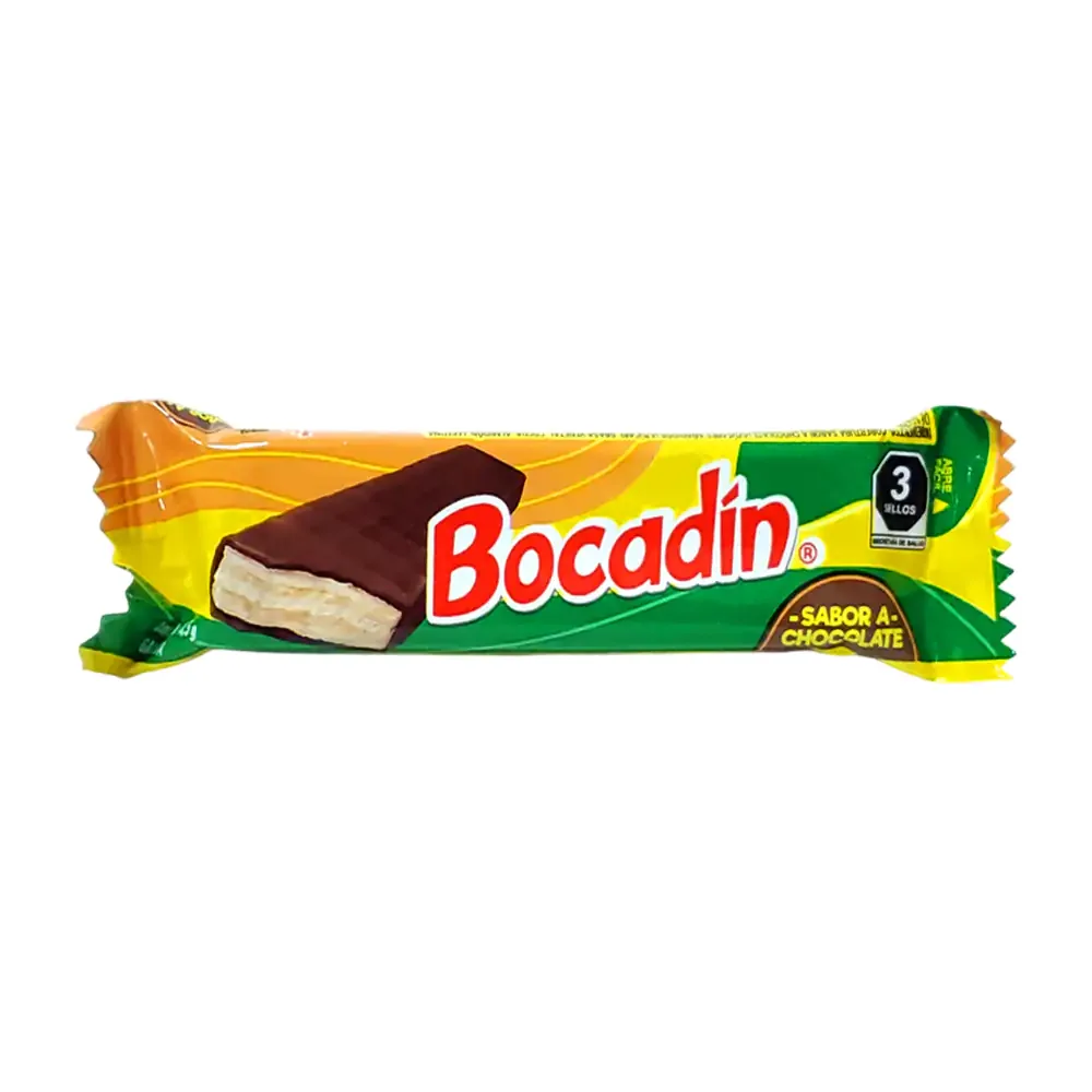 1pza bocadin, barra de galleta cubierta de chocolate, 10.5g / bocadin