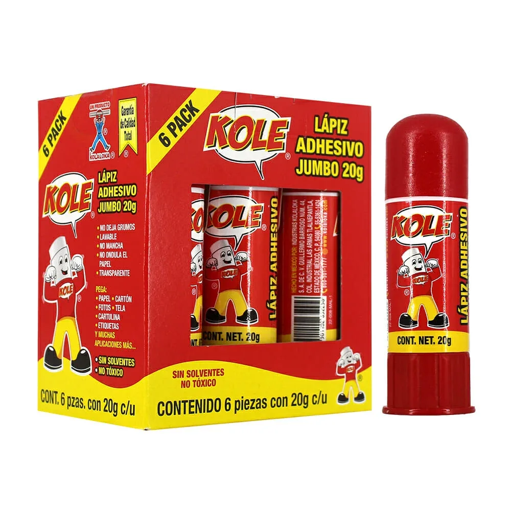 1pza lápiz adhesivo kole pegamento en barra, 22g / 652256