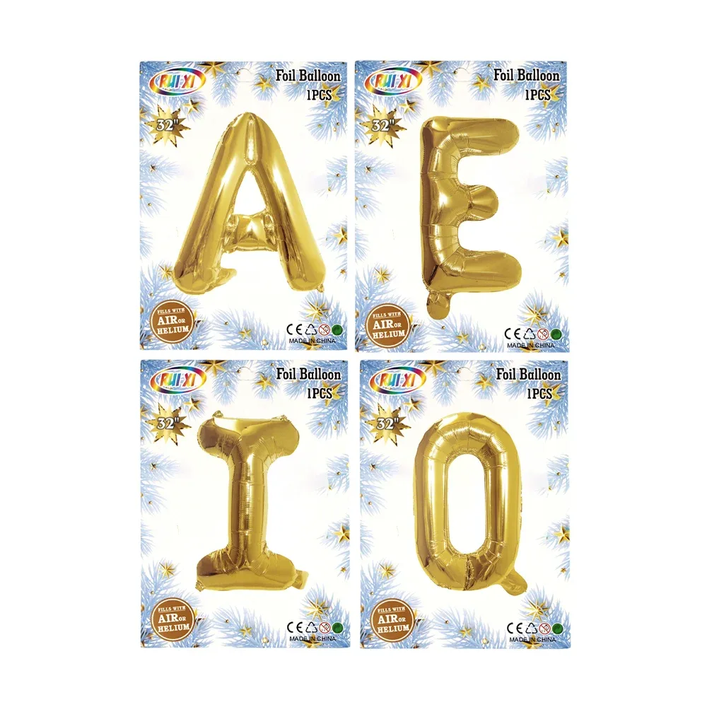 1pza Globo efecto metálico rui xi de 32 pulgadas con forma de letra, variedad de colores / bq205 / bq206 / bq301 / bq302