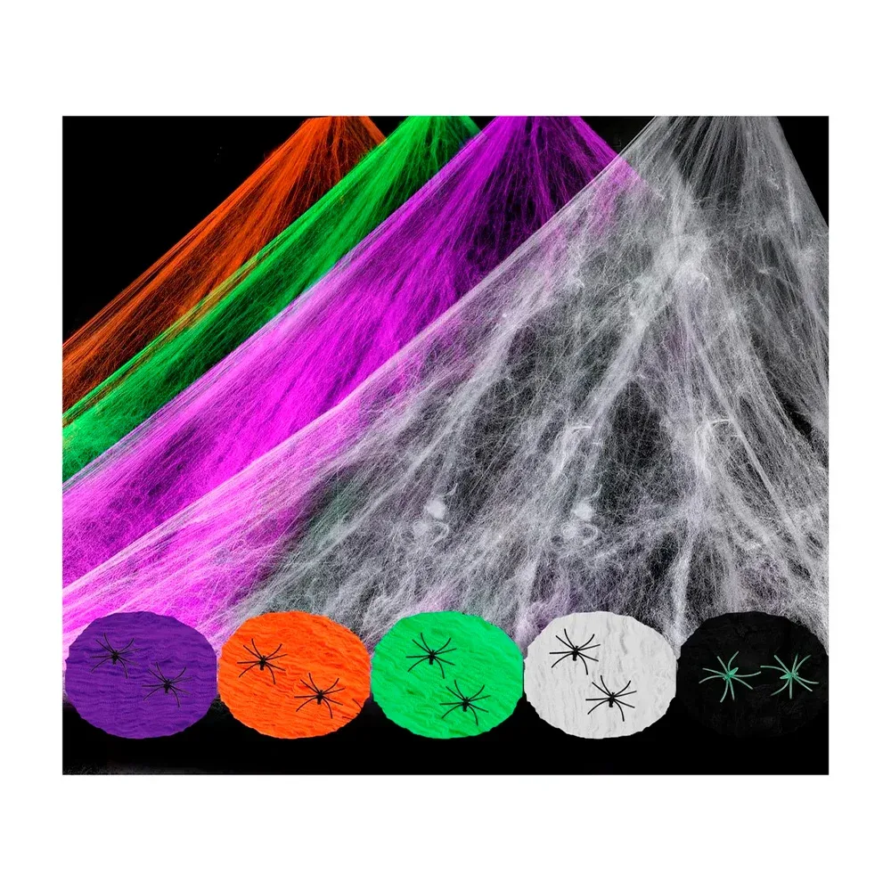 1pza Telaraña para decoración de fiesta halloween, variedad de colores / spider webs / hl-w-01