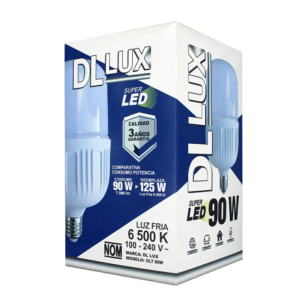 Foco ahorrador super led de luz fría dl lux 90w-240v / dlt-90w