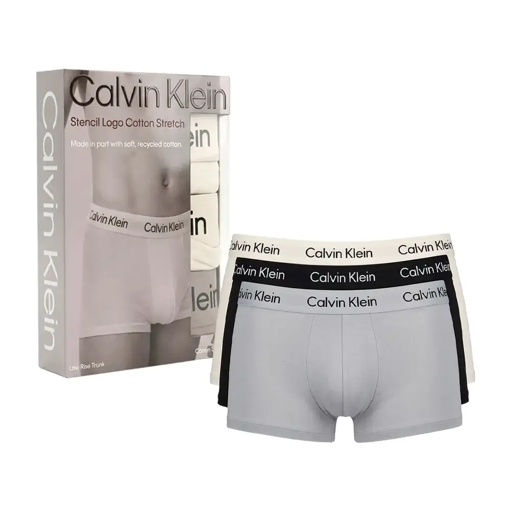 Paquete con 3 boxers originales calvin klein de algodón, variedad de diseños