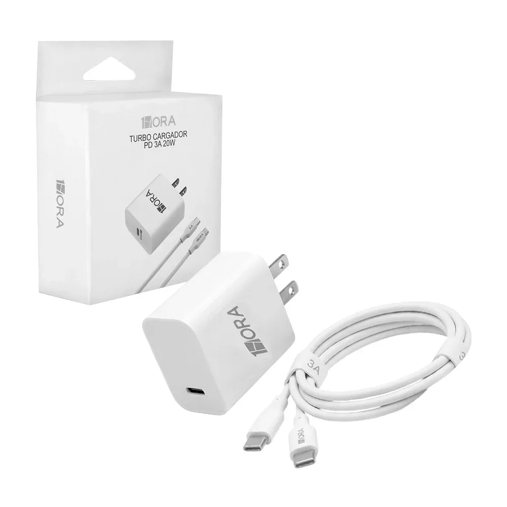 Turbo cargador 1hora con entrada tipo c para carga 3a + cable / gar153