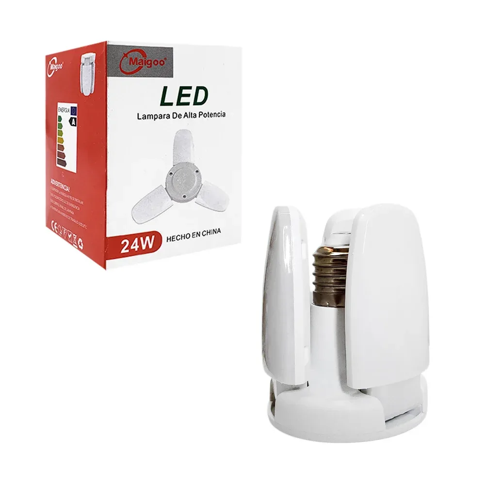 Foco led plegable en forma de ventilador con 3 aspas de luz blanca 24w / maigoo