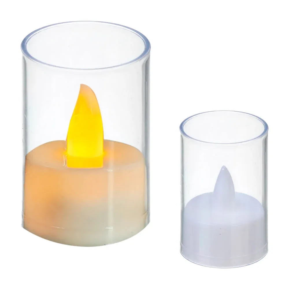 1pza Vela led cilíndrica con veladora de plástico, 6cm / yy-2435