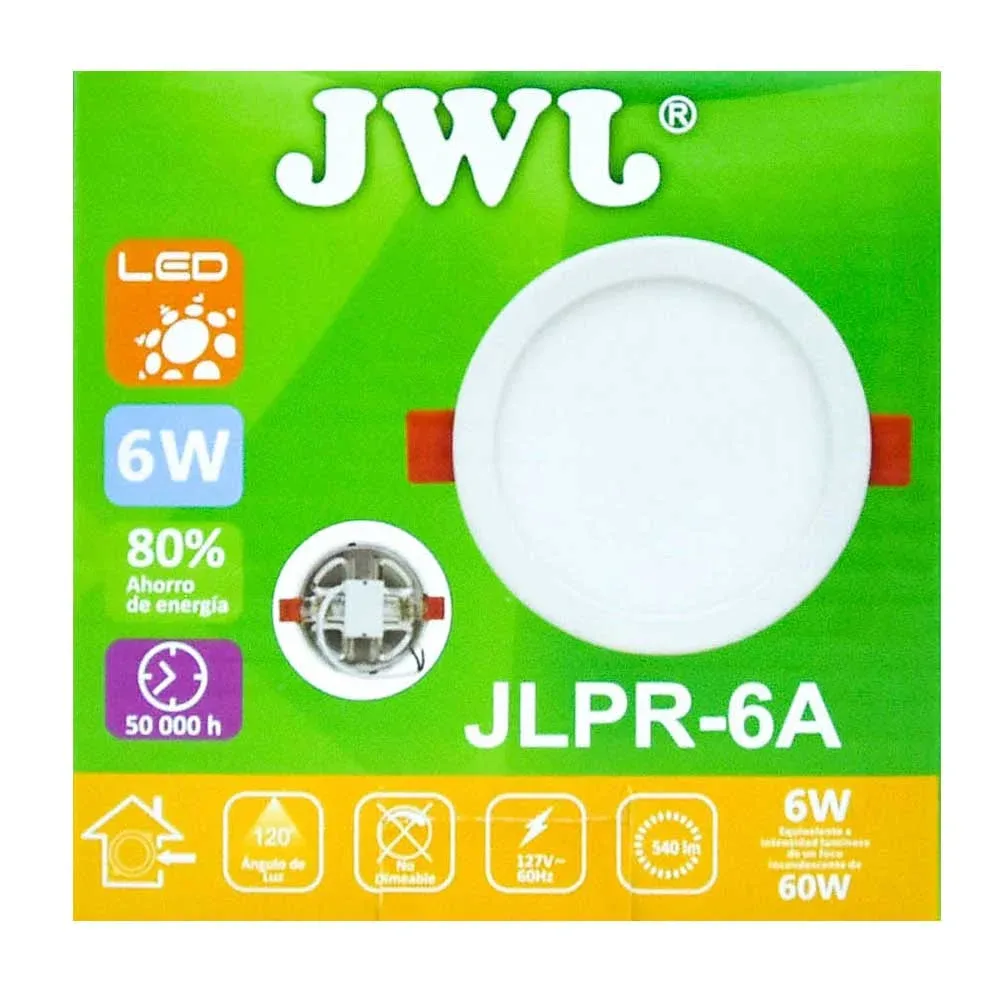 Plafón led 6w redondo ajustable de luz blanca jlpr-6ab