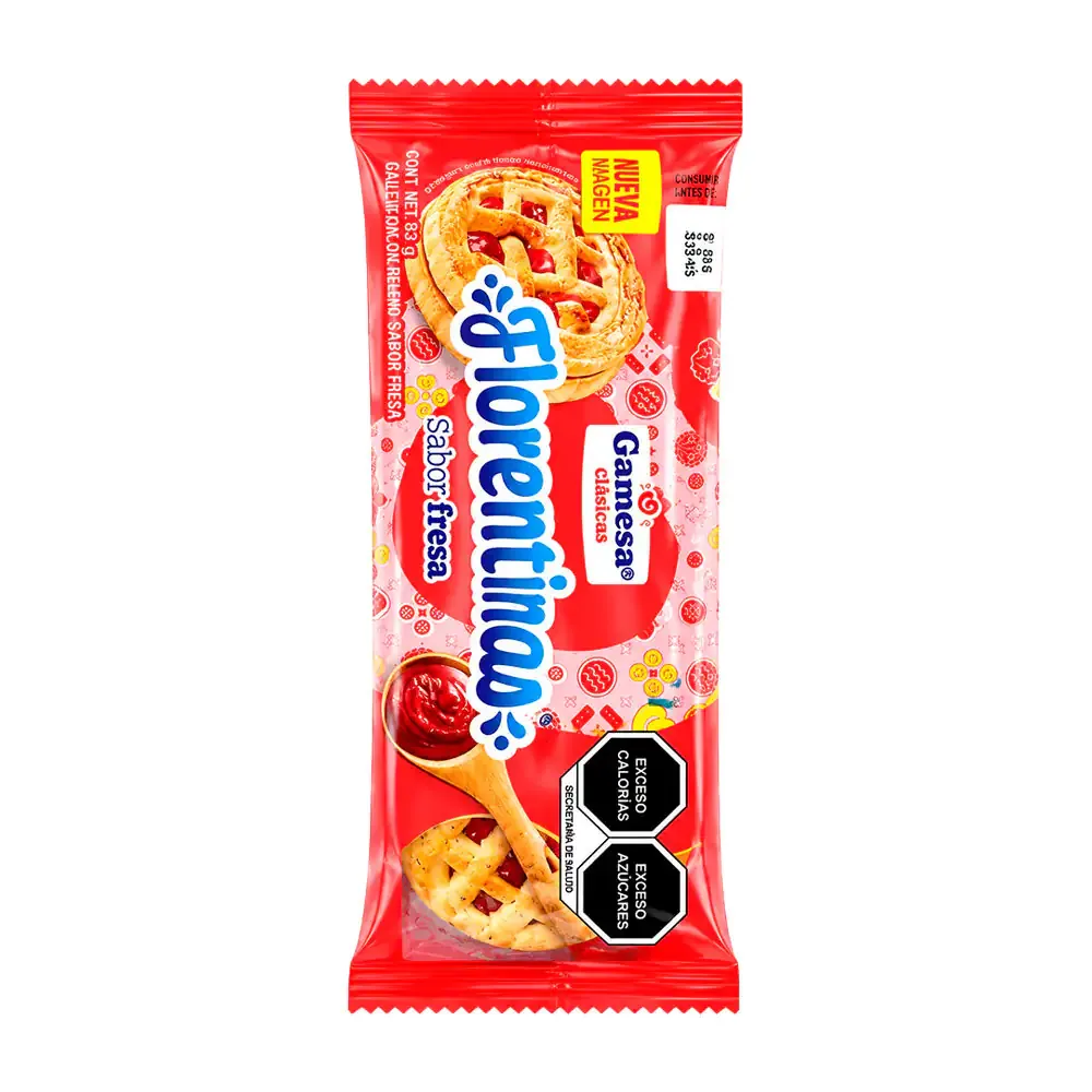 1pza paquete de galletas florentinas sabor fresa, 83g / 601738