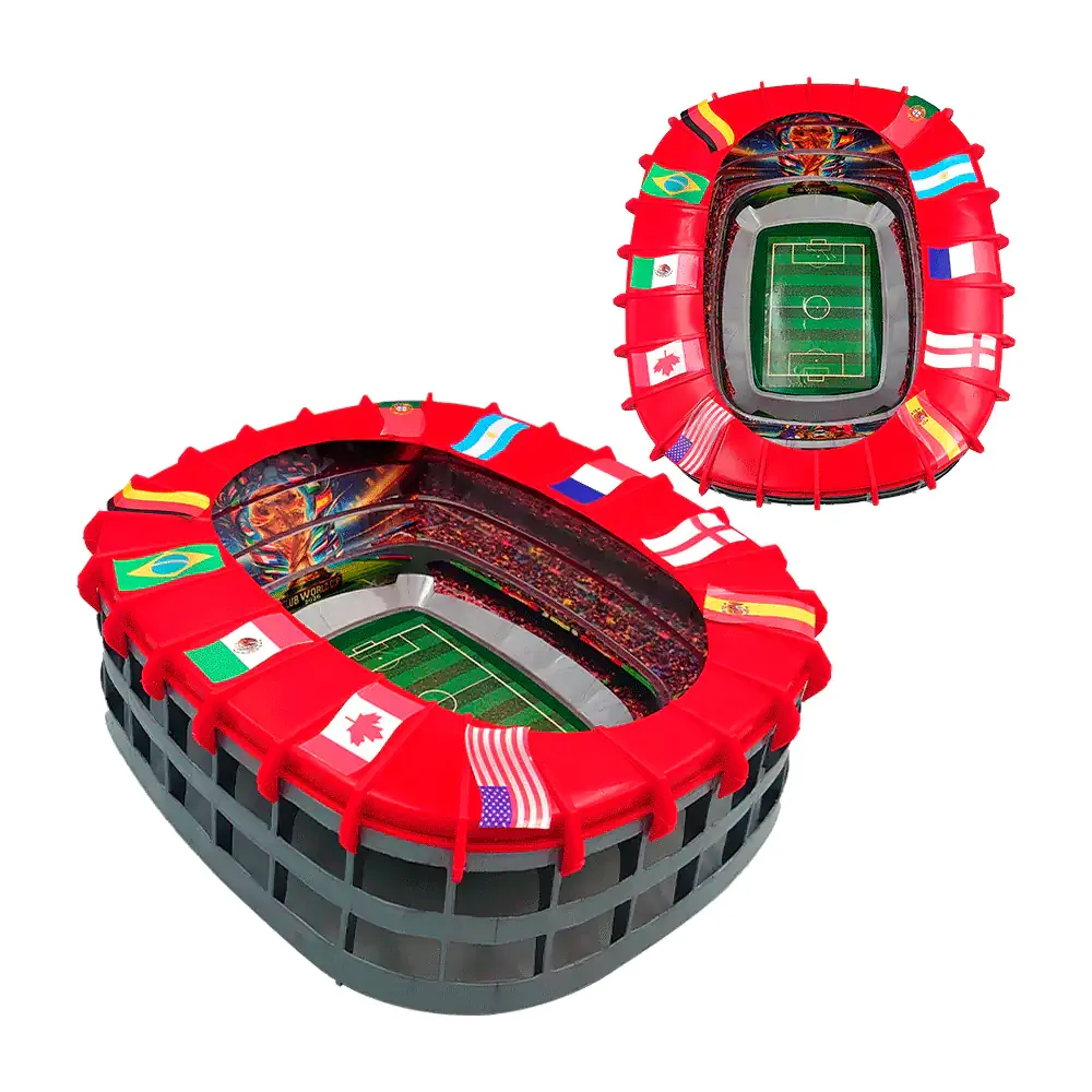 Palomera de plástico en forma de estadio con estampado, 30x26x9cm
