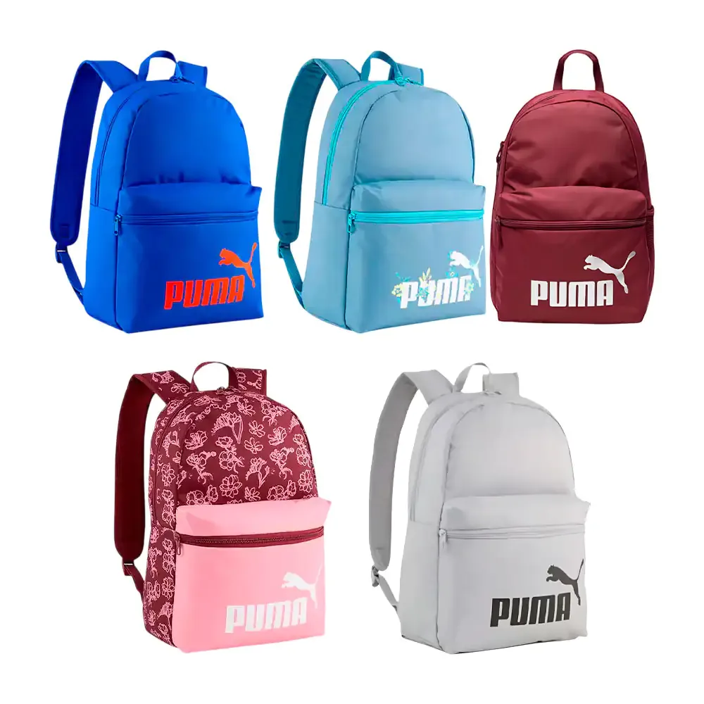 Mochila puma original con estampado, 2 compartimentos, detalles reflejantes