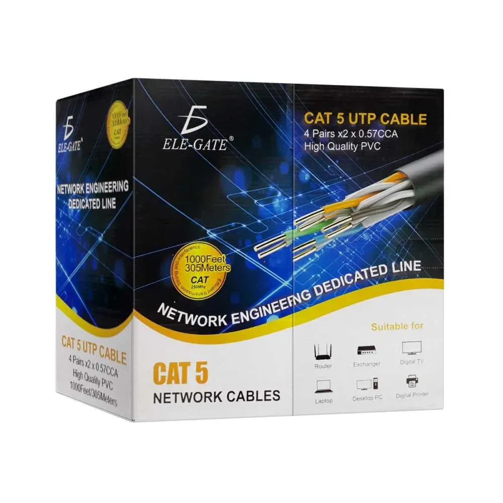 Bobina Cable Red Utp Rj45 Cat5e Ethernet 305 Mts