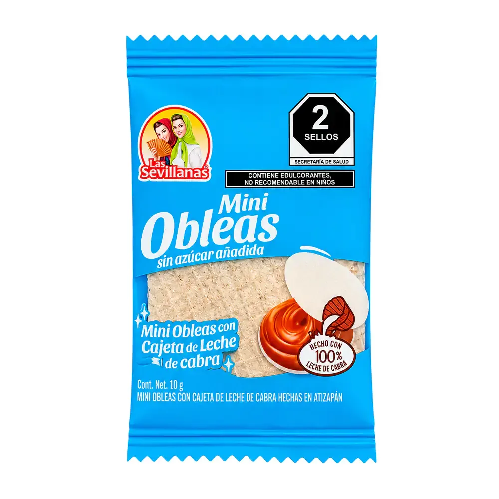 1pza mini obleas las sevillanas rellenas con cajeta de leche reducida en azúcar, 10g / 039516
