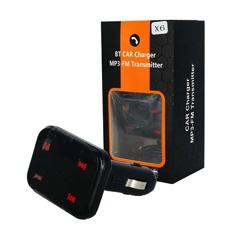Transmisor bluetooth fm con 2 puertos usb y control de música / x6 / bt car charger