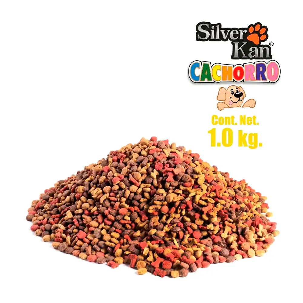 1 kilo de croquetas silver kan para cachorros alimento balanceado para todo tipo de razas / silver-c