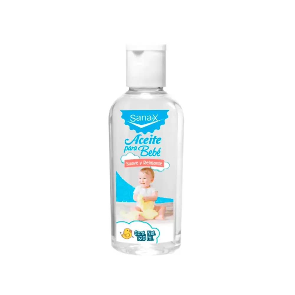 1pza aceite sanax para bebé con efecto suave y relajante, 120ml / 500226