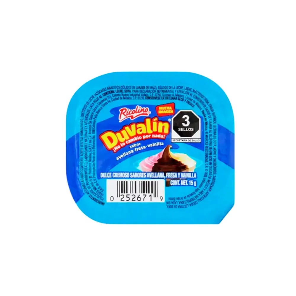 1pza duvalín tri sabor, fresa, vainilla y chocolate, 15g / 021499