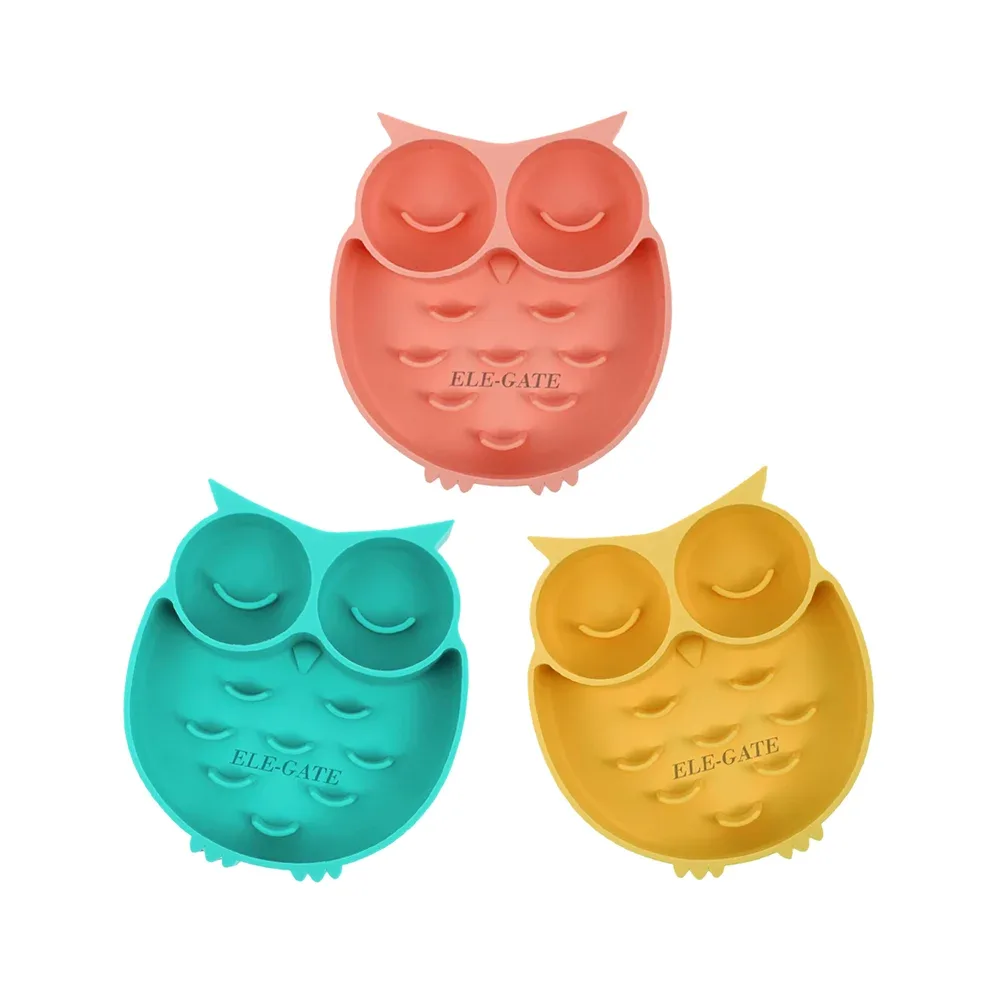 Plato tazón entrenador interactivo para mascotas en forma de búho, variedad de colores